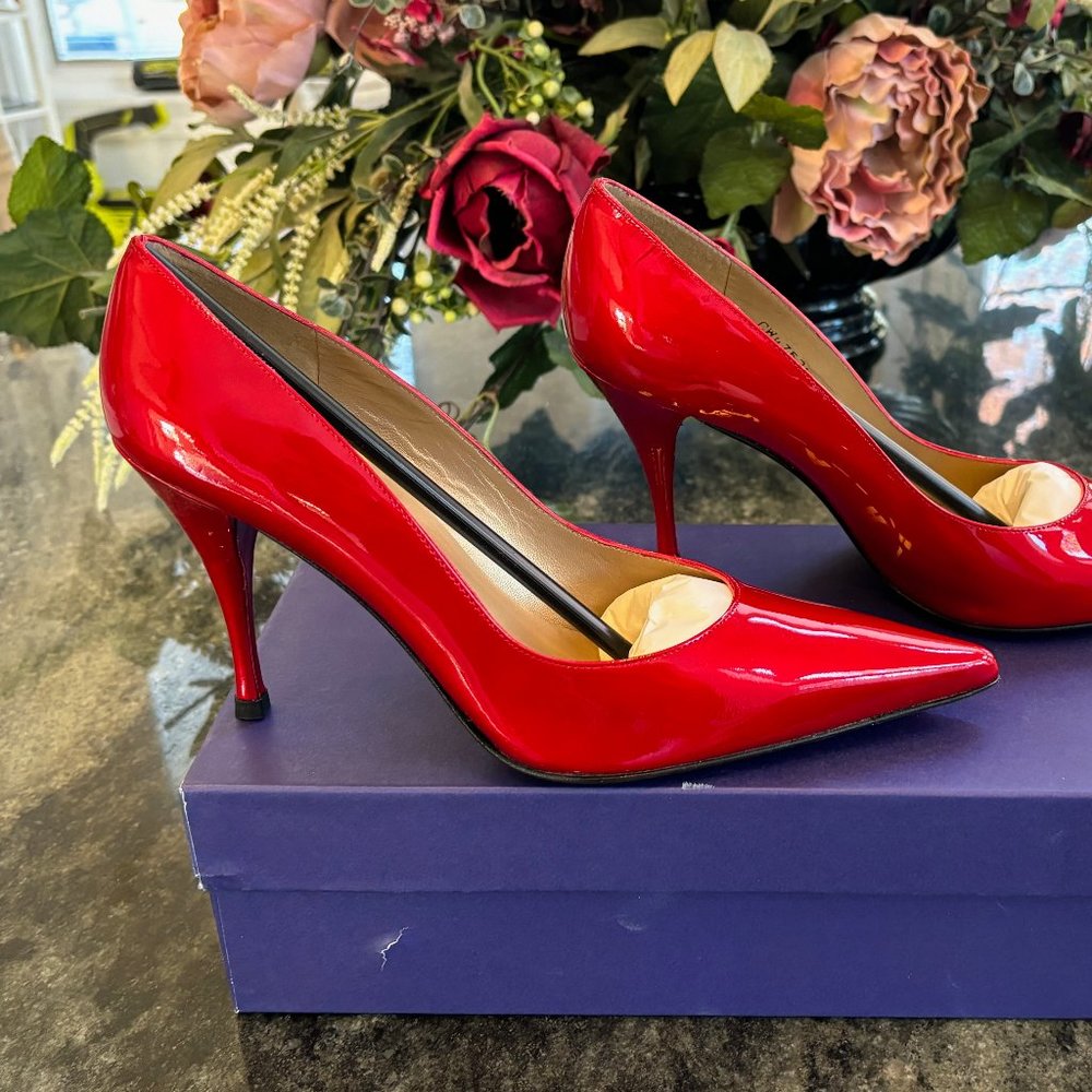 Bnib Stuart Weitzman Quasar Red Patent Sensual 3.… - image 3